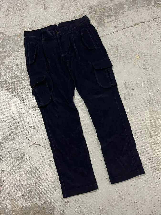 AW2011 Emporio Armani Navy Corduroy Cargo Pants zGBdZsh 4