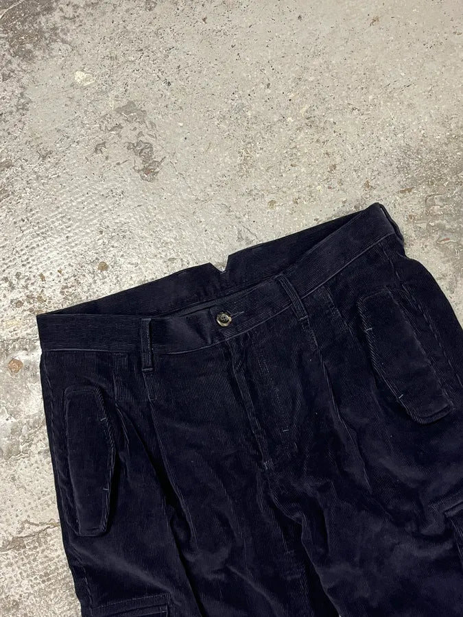 AW2011 Emporio Armani Navy Corduroy Cargo Pants zGBdZsh 5
