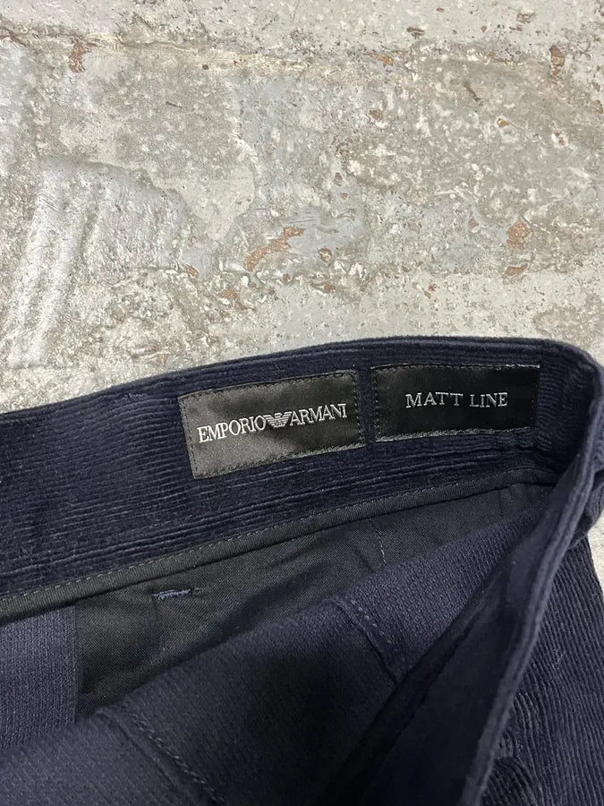 AW2011 Emporio Armani Navy Corduroy Cargo Pants zGBdZsh 8