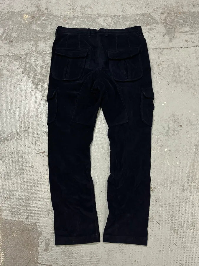 AW2011 Emporio Armani Navy Corduroy Cargo Pants zGBdZsh 6