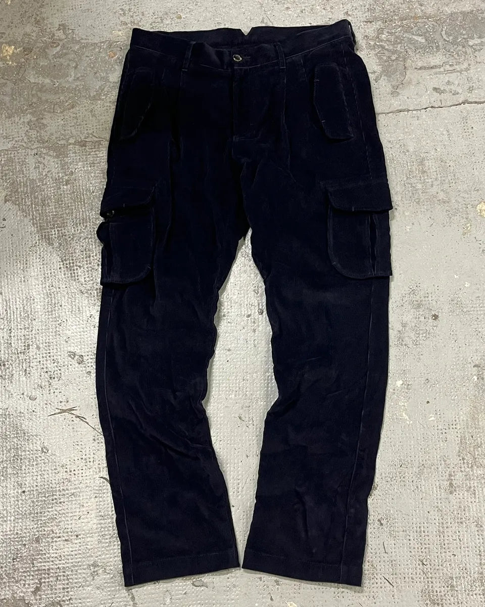 AW2011 Emporio Armani Navy Corduroy Cargo Pants zGBdZsh 2