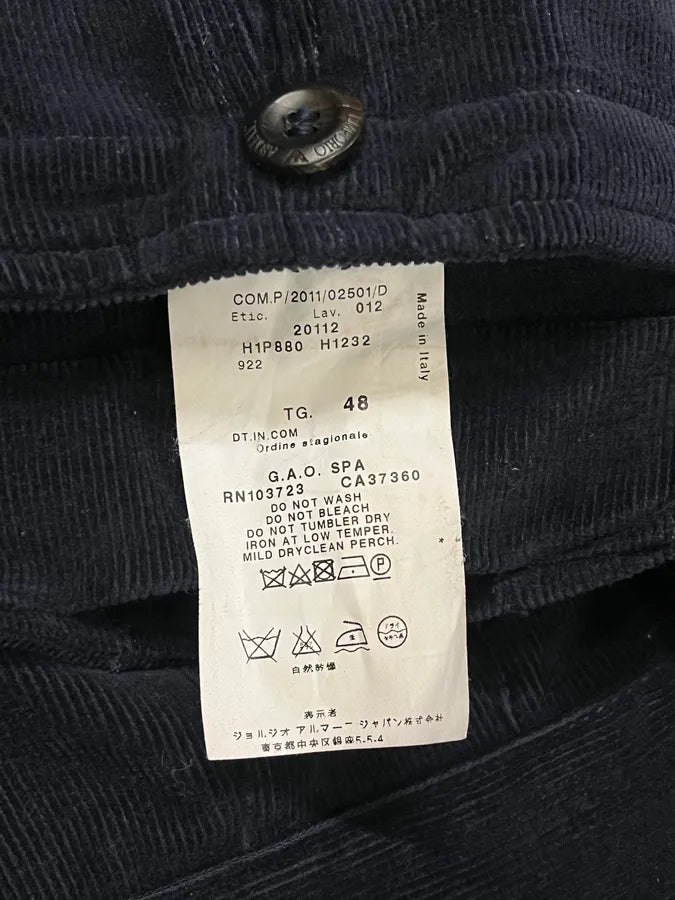 AW2011 Emporio Armani Navy Corduroy Cargo Pants zGBdZsh 9