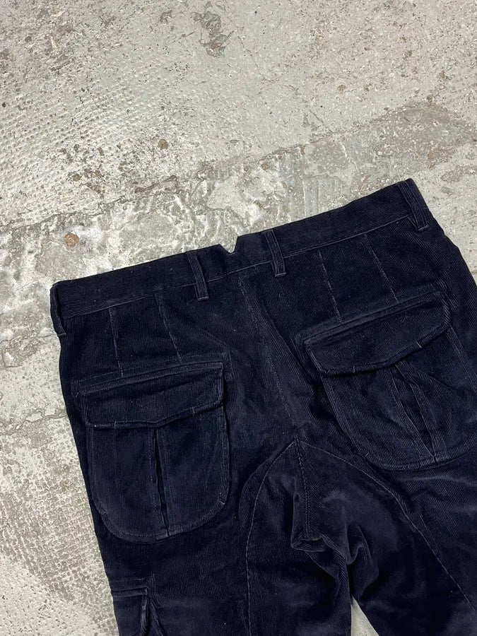 AW2011 Emporio Armani Navy Corduroy Cargo Pants zGBdZsh 7
