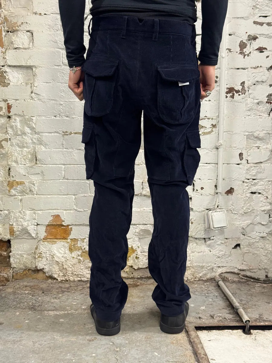 AW2011 Emporio Armani Navy Corduroy Cargo Pants zGBdZsh 3