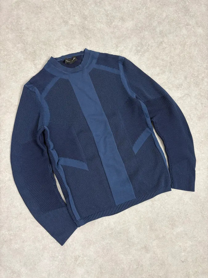 AW2020 Emporio Armani Navy Modern Wave Wool Sweater ljDEShP 3