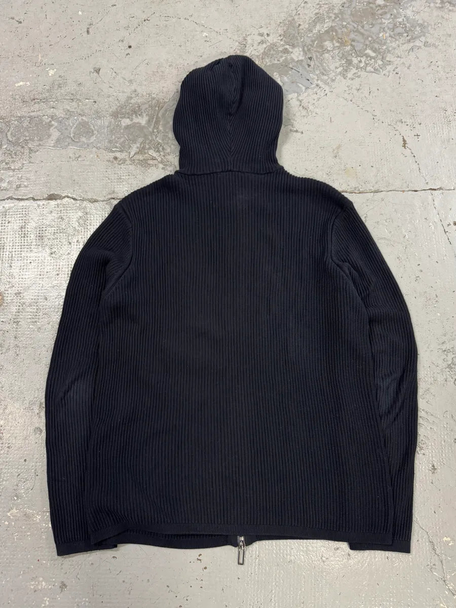 2000s Emporio Armani Navy Pleats Zip-Up Hoodie TTAzDrh 5