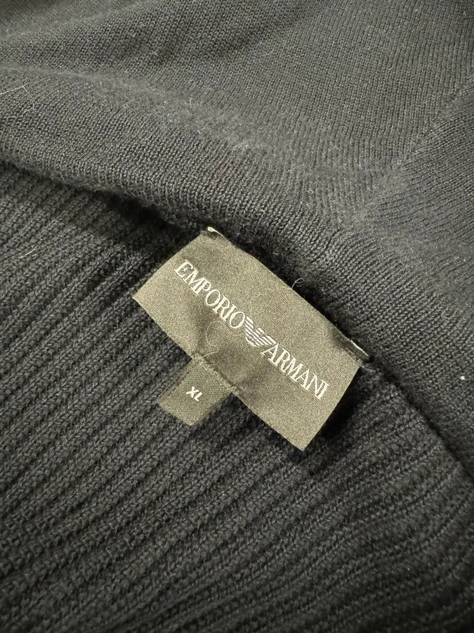 2000s Emporio Armani Navy Pleats Zip-Up Hoodie TTAzDrh 7