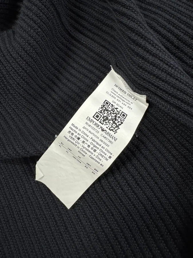 2000s Emporio Armani Navy Pleats Zip-Up Hoodie TTAzDrh 8