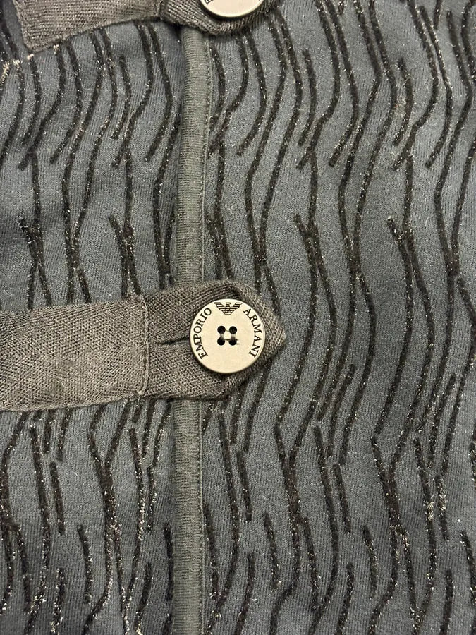 2000s Emporio Armani Navy Velvet Asymmetrical Imperial Jacket uisvAFW 8