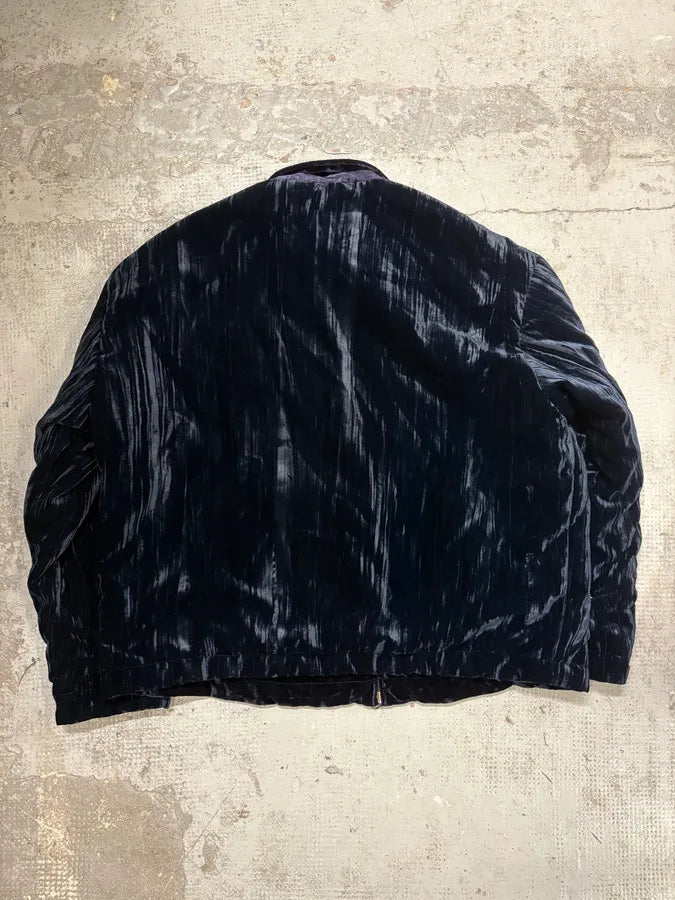 AW2021 Emporio Armani Navy Velvet Reversible Bomber Jacket wdZuAPp 5