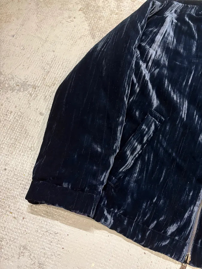 AW2021 Emporio Armani Navy Velvet Reversible Bomber Jacket wdZuAPp 13