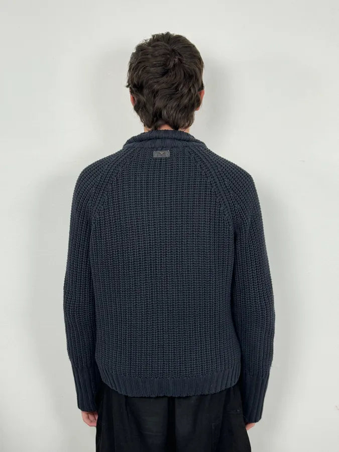 2000s Emporio Armani Navy Wool Cardigan Sweater ELDnFIH 3