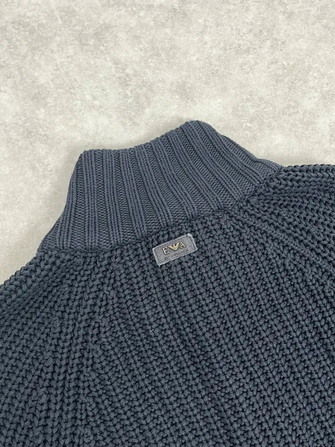 2000s Emporio Armani Navy Wool Cardigan Sweater ELDnFIH 7