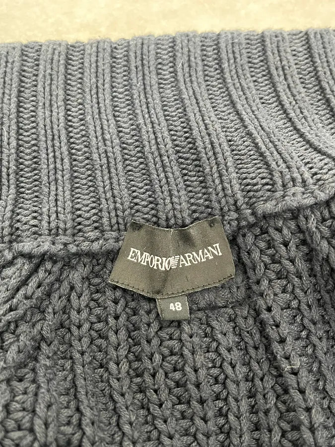 2000s Emporio Armani Navy Wool Cardigan Sweater ELDnFIH 9