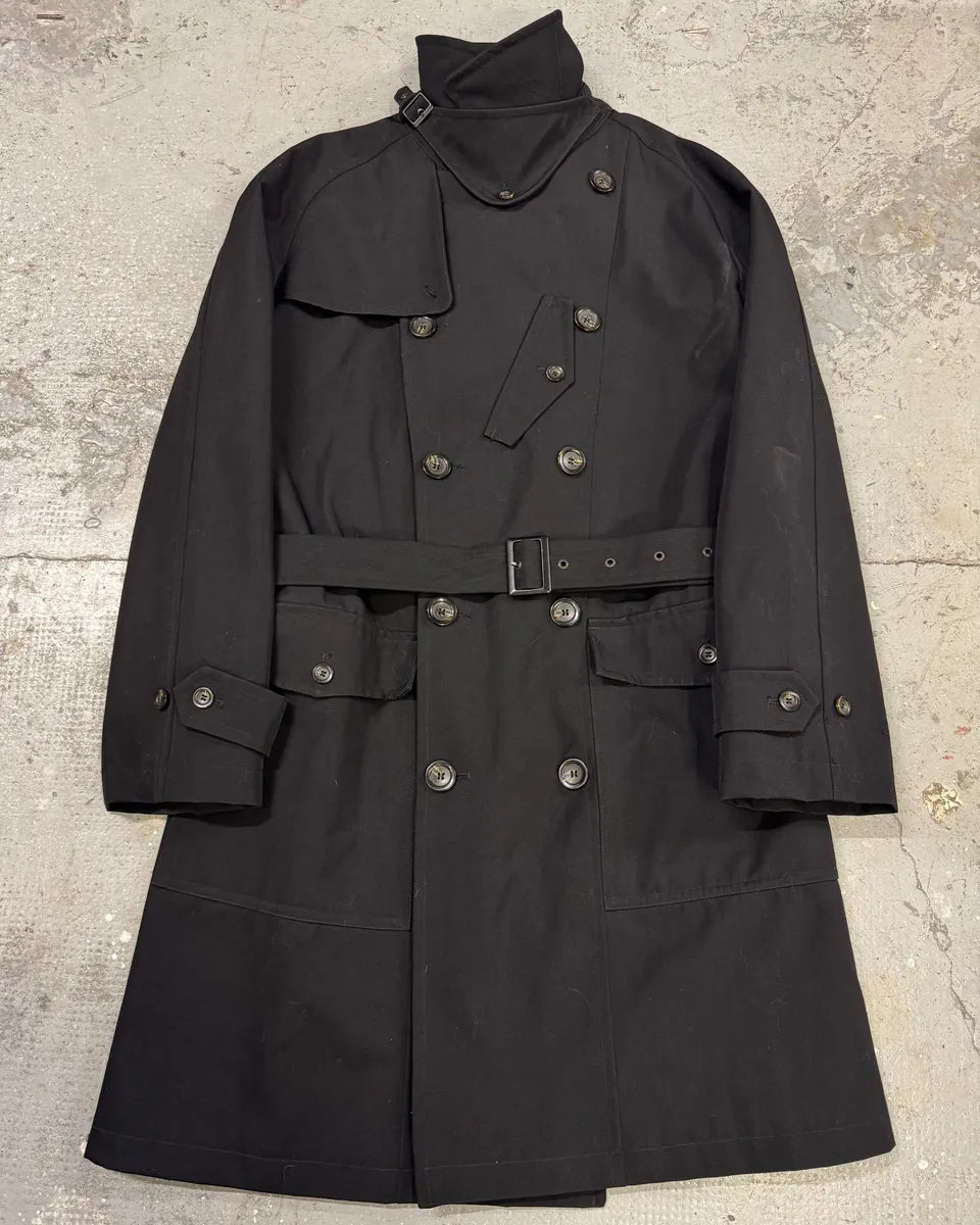 2000s Emporio Armani Nylon Lining Long Wool Trench Coat (L) 0