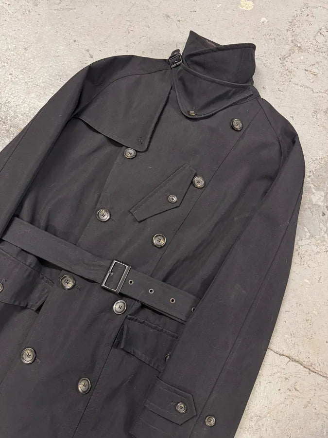 2000s Emporio Armani Nylon Lining Long Wool Trench Coat (L) 1