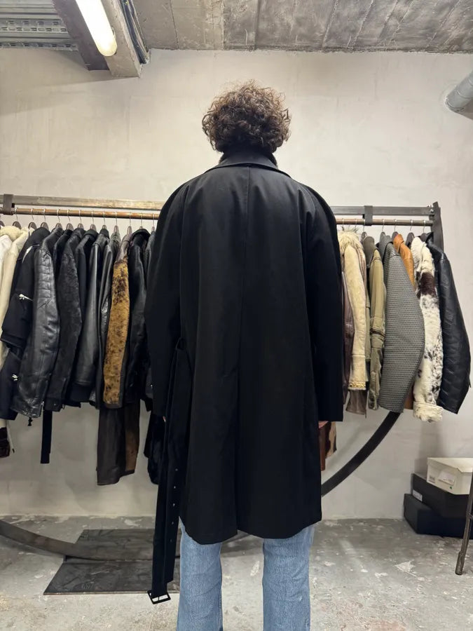 2000s Emporio Armani Nylon Lining Long Wool Trench Coat (L) 14