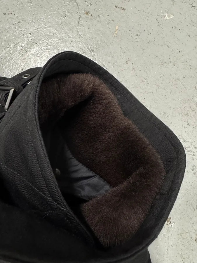 2000s Emporio Armani Nylon Lining Long Wool Trench Coat (L) 2