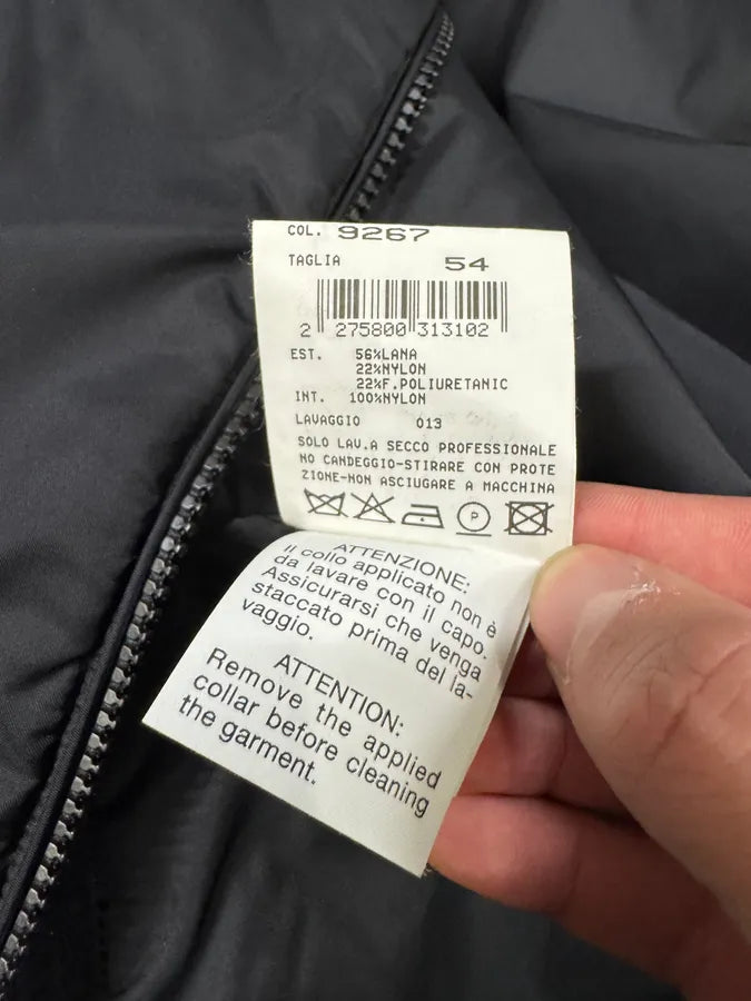 2000s Emporio Armani Nylon Lining Long Wool Trench Coat (L) 7