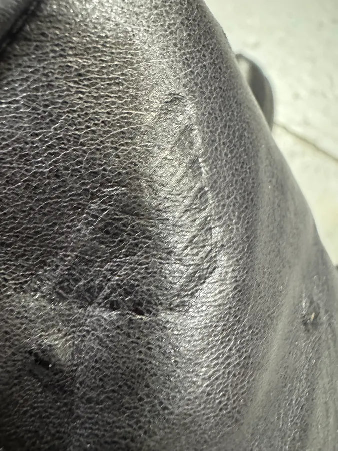 2000s Emporio Armani Ostrich Embossed Black Leather Boots (42eu/us8.5) 5