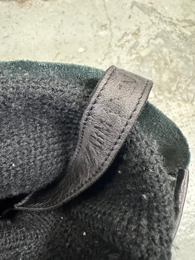 2000s Emporio Armani Ostrich Embossed Black Leather Boots (42eu/us8.5) 9