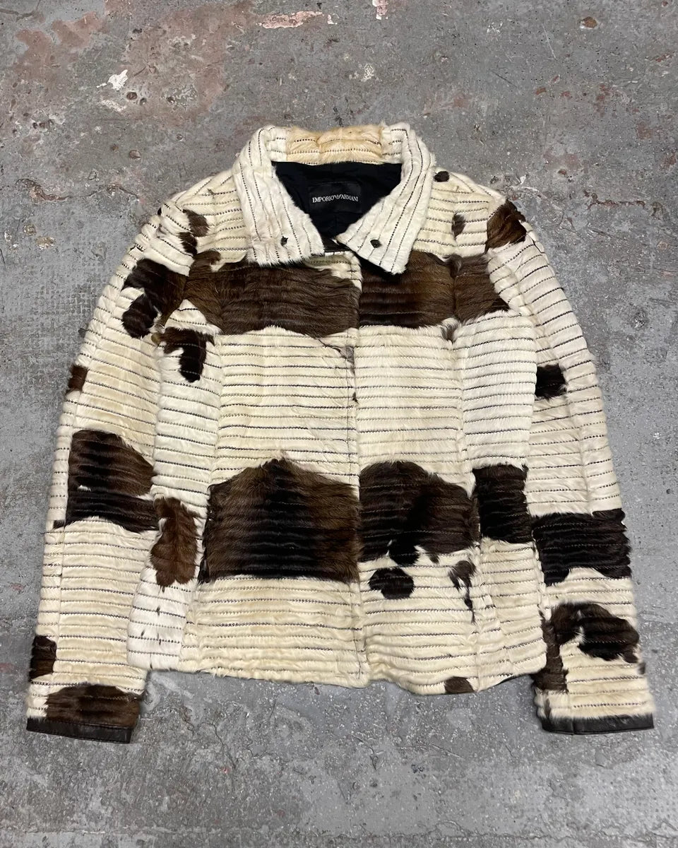 2000s Emporio Armani Pony Hair Cow Leather Jacket HZTgeDV 0