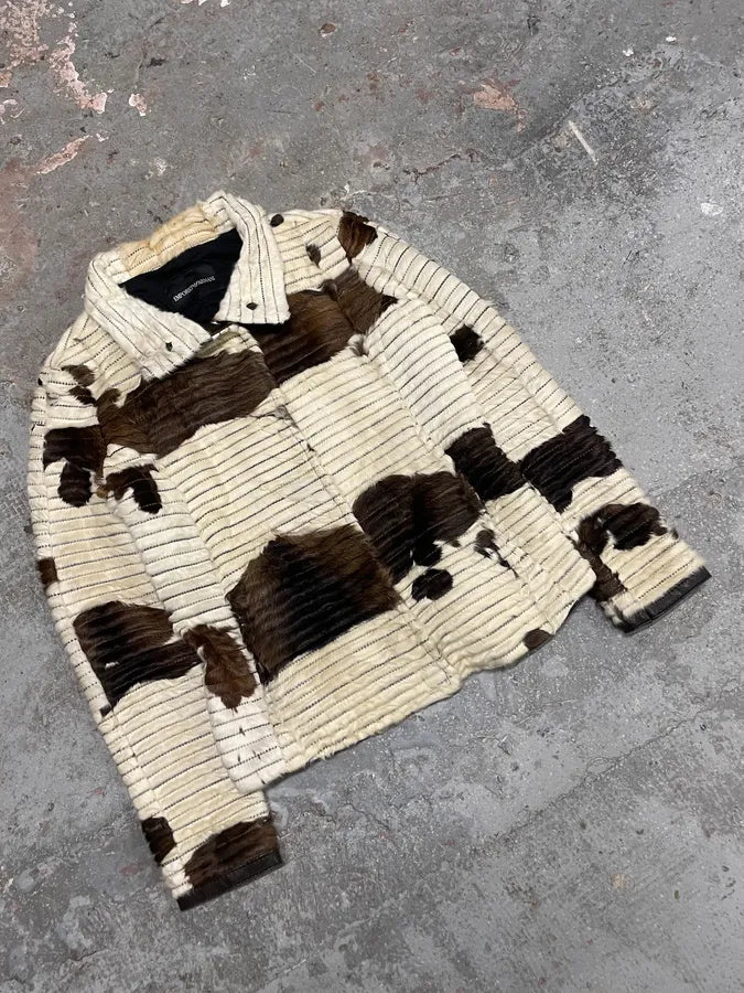 2000s Emporio Armani Pony Hair Cow Leather Jacket HZTgeDV 4