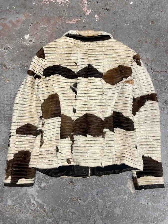 2000s Emporio Armani Pony Hair Cow Leather Jacket HZTgeDV 1