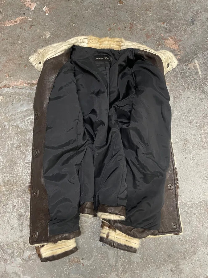 2000s Emporio Armani Pony Hair Cow Leather Jacket HZTgeDV 8