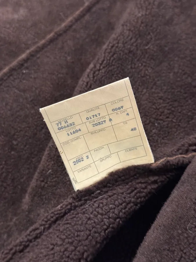 2000s Emporio Armani Pure Brown Aviator Shearling Leather Jacket DAyqzZz 8