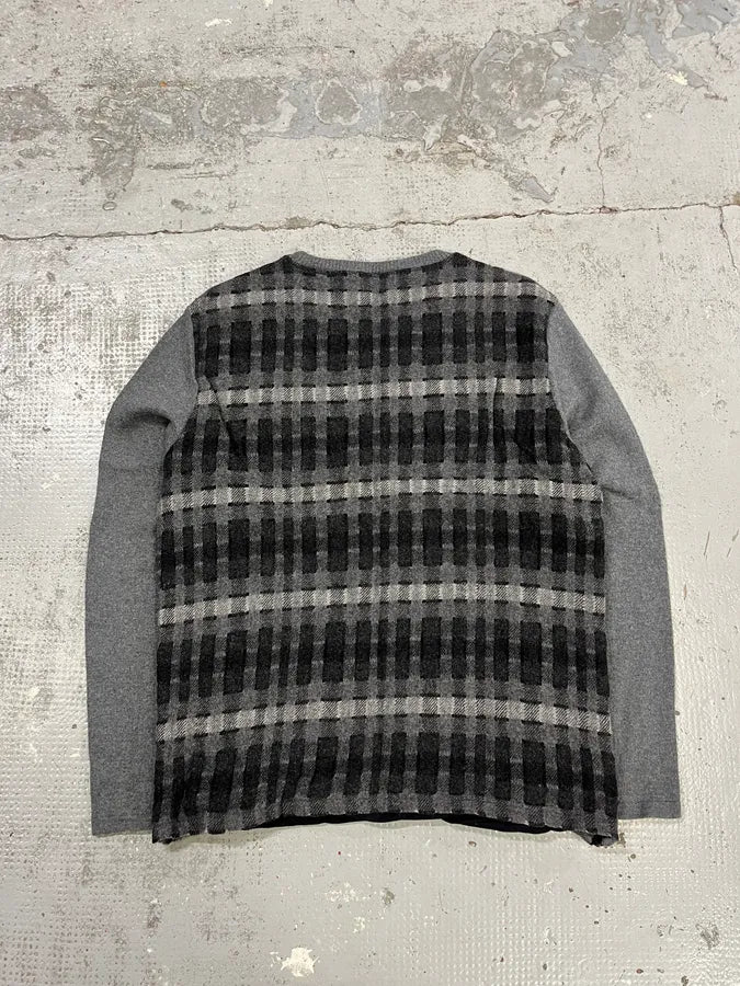 2000s Emporio Armani Rectangle Grey Wool Sweater KohNteZ 6