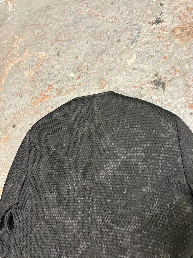AW2018 Emporio Armani Snakeskin Embossed Black Asymmetrical Jacket TzZGuQh 5