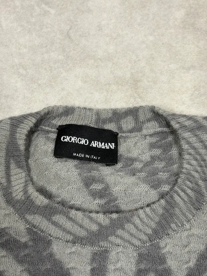 AW2013 Giorgio Armani Spiral Grey Wool Sweater ZEfuNiW 8