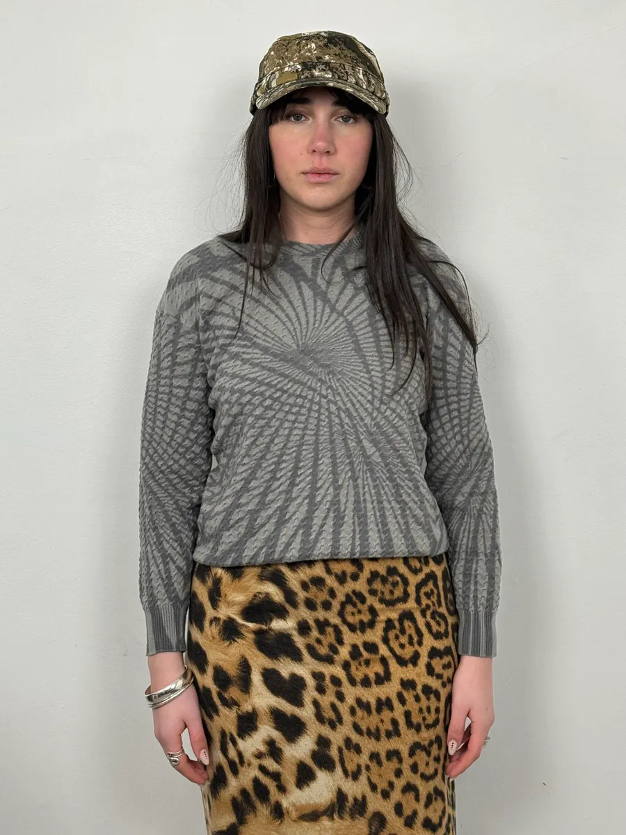 AW2013 Giorgio Armani Spiral Grey Wool Sweater ZEfuNiW 2