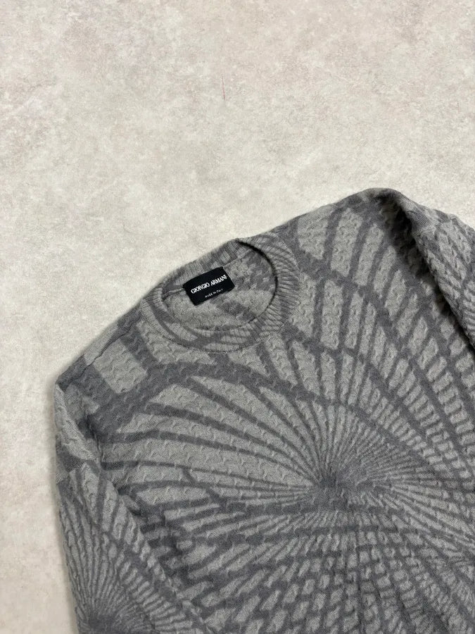 AW2013 Giorgio Armani Spiral Grey Wool Sweater ZEfuNiW 5