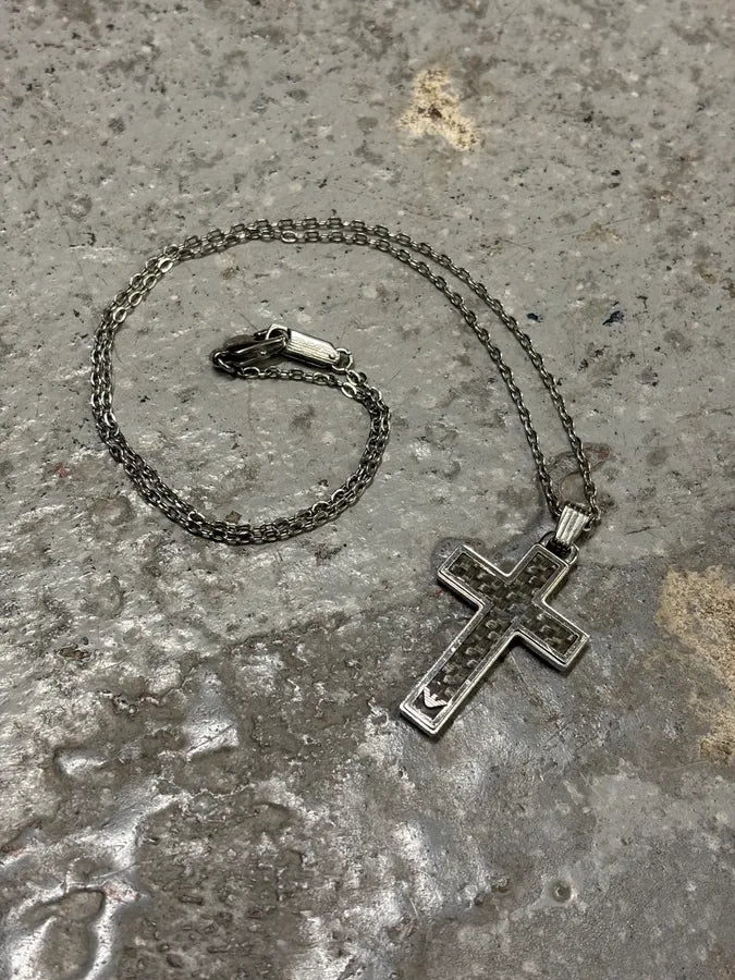 2000s Emporio Armani Stainless Steel Cross Pendant Necklace jANHvnx 2