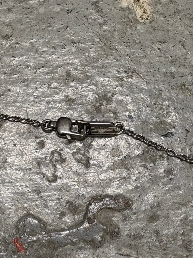 2000s Emporio Armani Stainless Steel Cross Pendant Necklace jANHvnx 5