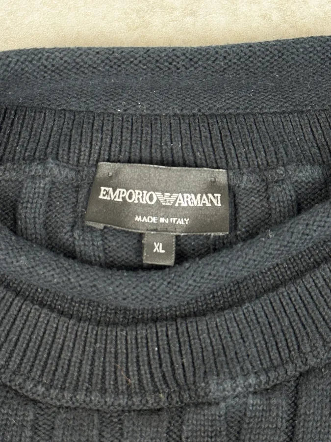 2000s Emporio Armani Straps Asymmetrical Black Sweater XWacBWr 8