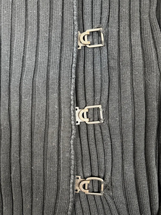 2000s Emporio Armani Straps Asymmetrical Black Sweater XWacBWr 7