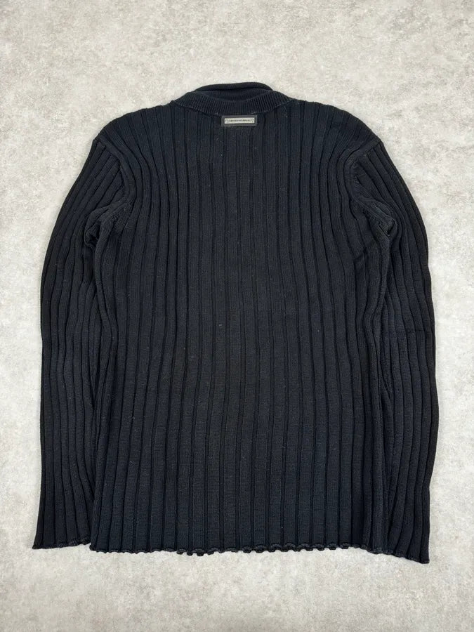 2000s Emporio Armani Straps Asymmetrical Black Sweater XWacBWr 3