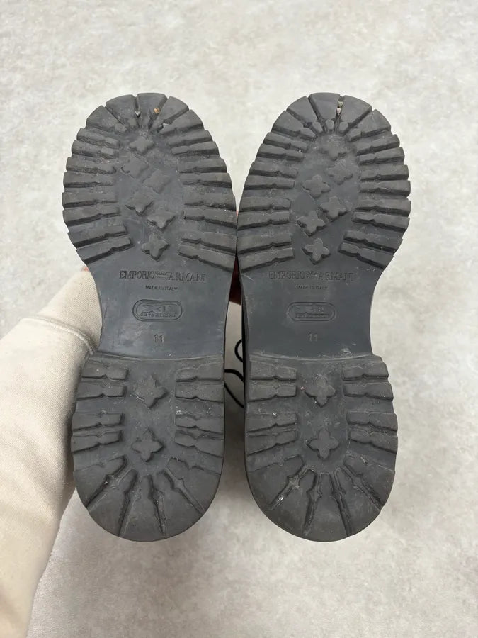 2000s Emporio Armani Studded Black Leather Boots ghjYAkX 6