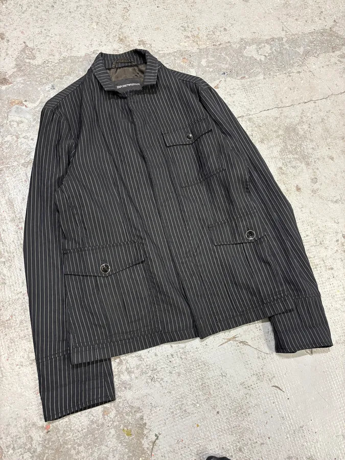 2000s Emporio Armani Vertical Stripes Jacket uSmlOdD 3