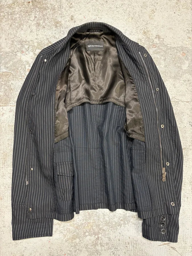 2000s Emporio Armani Vertical Stripes Jacket uSmlOdD 6
