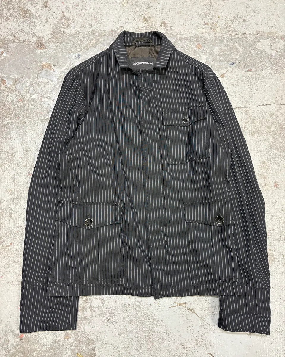 2000s Emporio Armani Vertical Stripes Jacket uSmlOdD 0