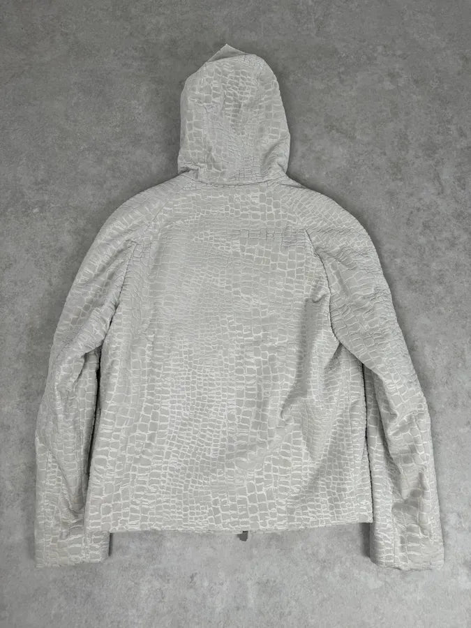 AW2019 Emporio Armani White Crocodile Effect Jacket xEyraem 4