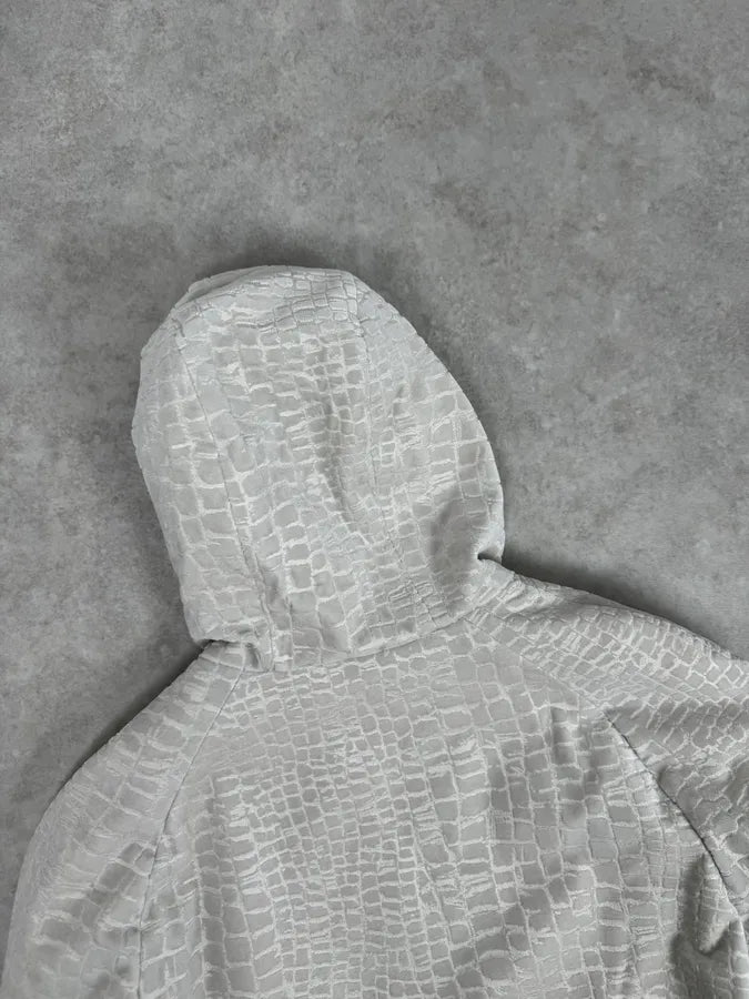 AW2019 Emporio Armani White Crocodile Effect Jacket xEyraem 9