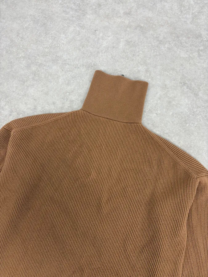 2000s Emporio Armani Zip-Up Beige Sweater VuhFcHk 7