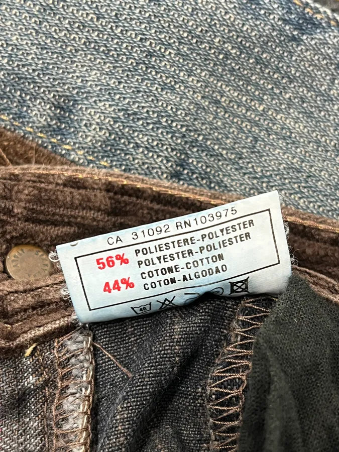 2000s Energie Hybrid Denim & Velvet Blue Brown Pants EoAHjft 10