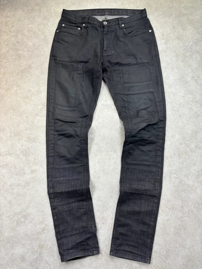 SS2014 Faith Connexion Waxed Slim Black Denim Jeans HJLowqP 0