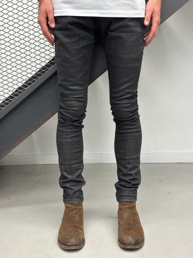 SS2014 Faith Connexion Waxed Slim Black Denim Jeans HJLowqP 1